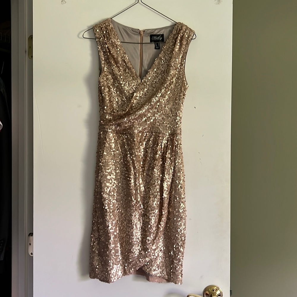 Gold sequin dress by Adrianna Papell, size 4